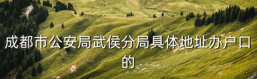 成都市公安局武侯分局具體地址辦戶口的