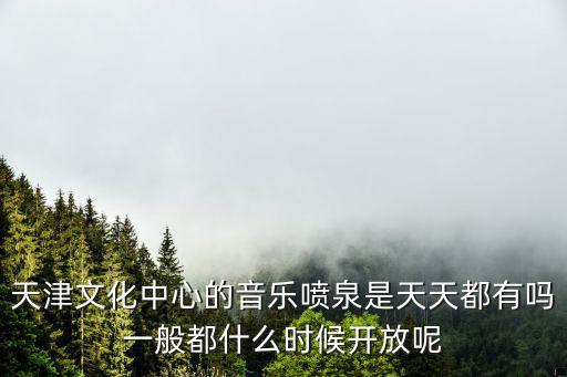 天津文化中心的音樂噴泉是天天都有嗎一般都什么時候開放呢