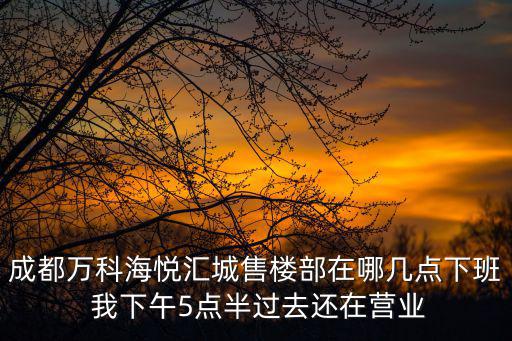成都萬科海悅匯城售樓部在哪幾點下班 我下午5點半過去還在營業