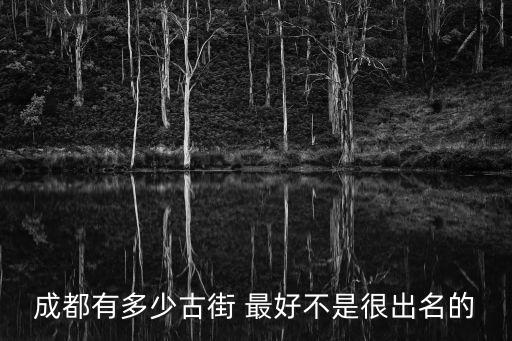 成都有多少古街 最好不是很出名的