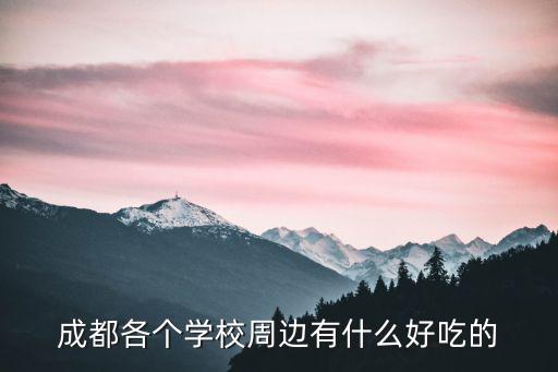 成都市八中周圍好吃的，成都各個學校周邊有什么好吃的