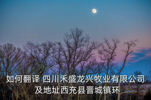 如何翻譯 四川禾盛龍興牧業(yè)有限公司  及地址西充縣晉城鎮(zhèn)環(huán)
