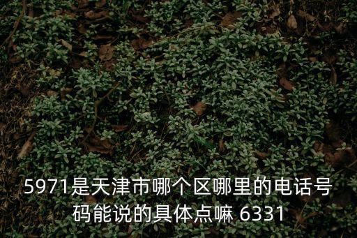5971是天津市哪個區哪里的電話號碼能說的具體點嘛 6331