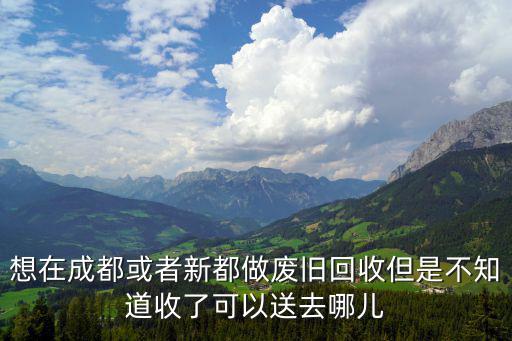 想在成都或者新都做廢舊回收但是不知道收了可以送去哪兒