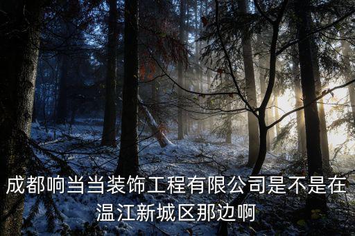 成都響當當裝飾工程有限公司是不是在溫江新城區那邊啊