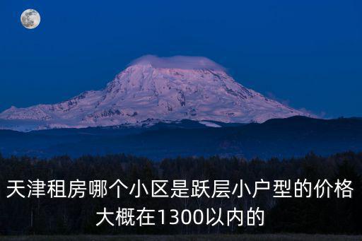 天津租房哪個小區是躍層小戶型的價格大概在1300以內的