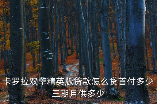 卡羅拉雙擎精英版貸款怎么貸首付多少三期月供多少