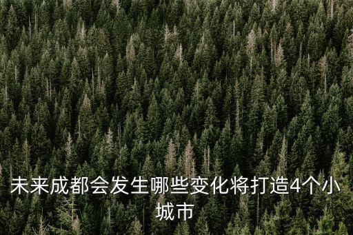 未來成都會(huì)發(fā)生哪些變化將打造4個(gè)小城市