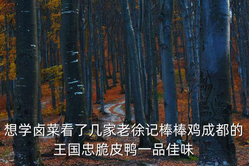 成都市三江街道古泉村村民王國忠，想學(xué)鹵菜看了幾家老徐記棒棒雞成都的王國忠脆皮鴨一品佳味