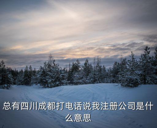 總有四川成都打電話說我注冊公司是什么意思