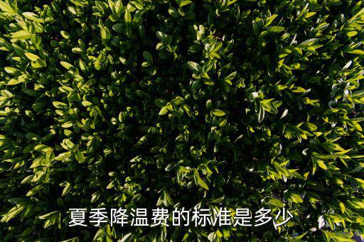 夏季降溫費的標準是多少