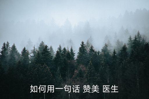 如何用一句話 贊美 醫生