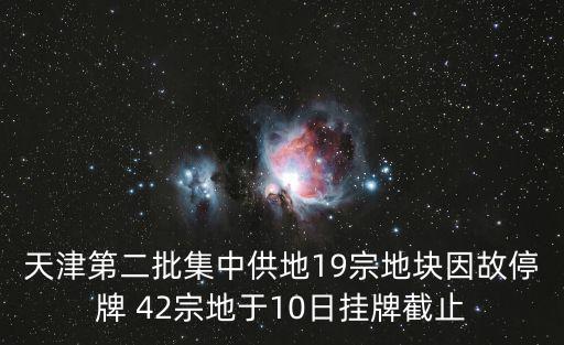 天津第二批集中供地19宗地塊因故停牌 42宗地于10日掛牌截止