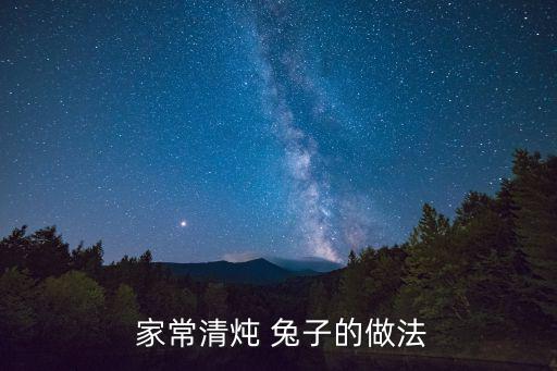  家常清燉 兔子的做法