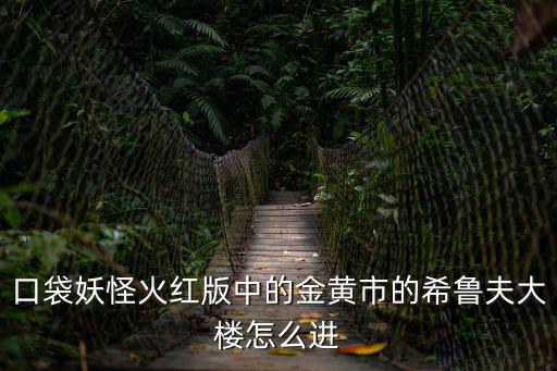 大成都市難得一見的彩虹，口袋妖怪火紅版中的金黃市的希魯夫大樓怎么進