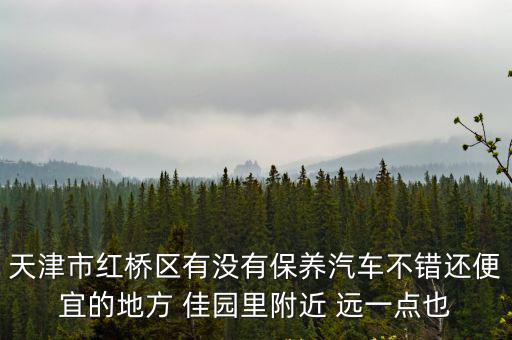 天津市紅橋區有沒有保養汽車不錯還便宜的地方 佳園里附近 遠一點也