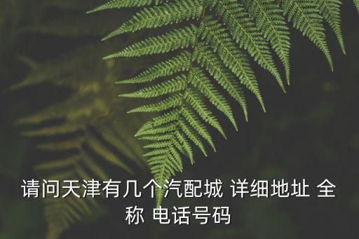請問天津有幾個汽配城 詳細地址 全稱 電話號碼