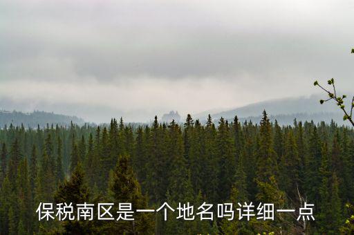 保稅南區(qū)是一個地名嗎詳細一點