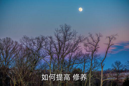 如何提高 修養(yǎng)