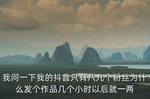 我問一下我的抖音只有八九個粉絲為什么發個作品幾個小時以后就一兩
