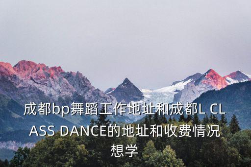 成都bp舞蹈工作地址和成都L CLASS DANCE的地址和收費情況想學