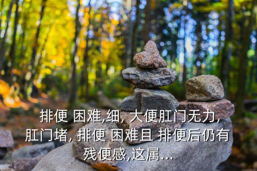  排便 困難,細, 大便肛門無力,肛門堵, 排便 困難且 排便后仍有殘便感,這屬...