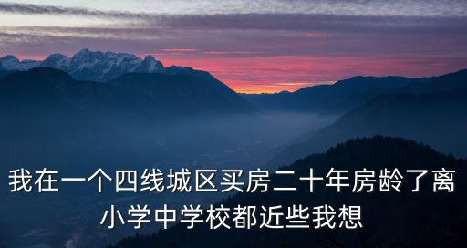 我在一個四線城區(qū)買房二十年房齡了離小學(xué)中學(xué)校都近些我想