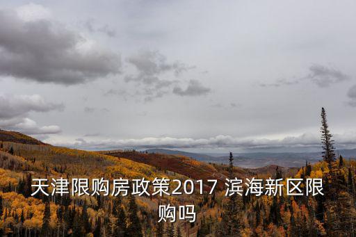 天津限購房政策2017 濱海新區限購嗎