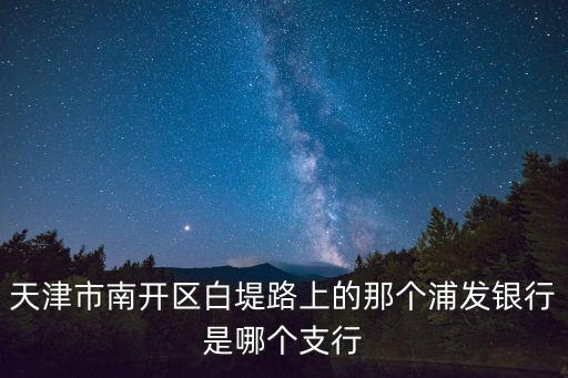 天津市南開區白堤路上的那個浦發銀行是哪個支行