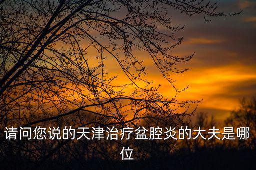 請問您說的天津治療盆腔炎的大夫是哪位