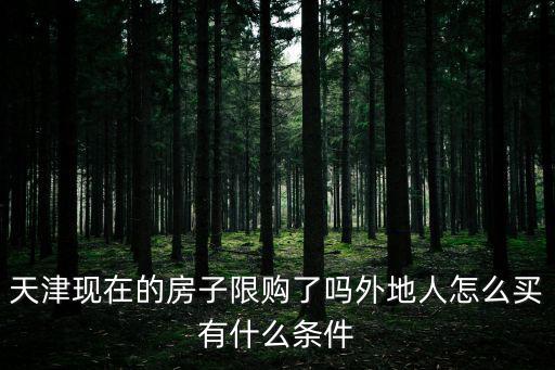 天津現在的房子限購了嗎外地人怎么買有什么條件