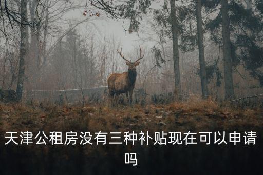 天津公租房沒有三種補貼現在可以申請嗎