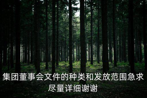 集團董事會文件的種類和發放范圍急求盡量詳細謝謝