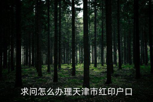 求問怎么辦理天津市紅印戶口
