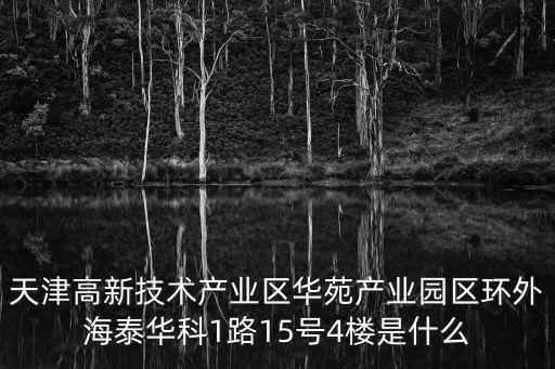 天津市和潤(rùn)科技發(fā)展有限公司，天津高新技術(shù)產(chǎn)業(yè)區(qū)華苑產(chǎn)業(yè)園區(qū)環(huán)外海泰華科1路15號(hào)4樓是什么
