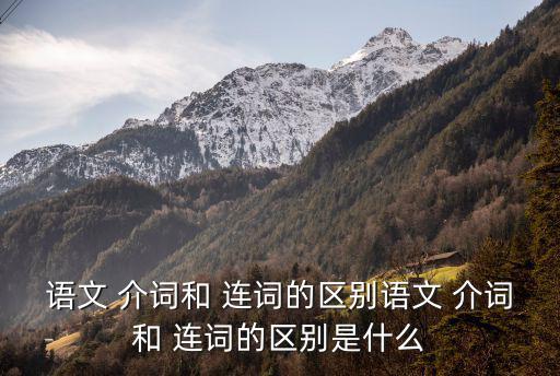 介詞和連詞的區別