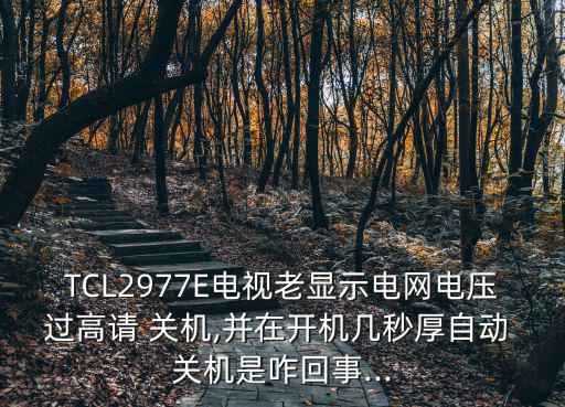 TCL2977E電視老顯示電網(wǎng)電壓過高請 關(guān)機(jī),并在開機(jī)幾秒厚自動 關(guān)機(jī)是咋回事...