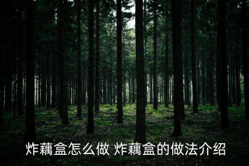  炸藕盒怎么做 炸藕盒的做法介紹