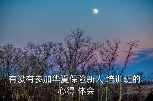 有沒有參加華夏保險新人 培訓班的 心得 體會