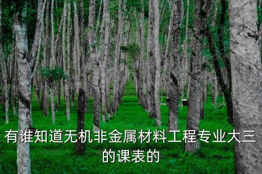 天津市強力混凝土有限公司，有誰知道無機非金屬材料工程專業大三的課表的