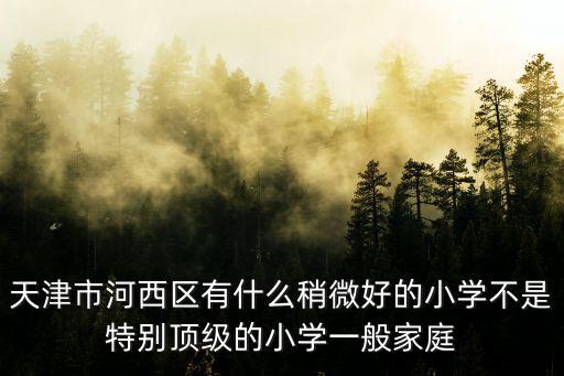 天津市河西區有什么稍微好的小學不是特別頂級的小學一般家庭