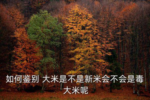 如何鑒別 大米是不是新米會不會是毒 大米呢