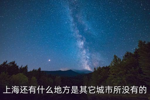 上海還有什么地方是其它城市所沒有的