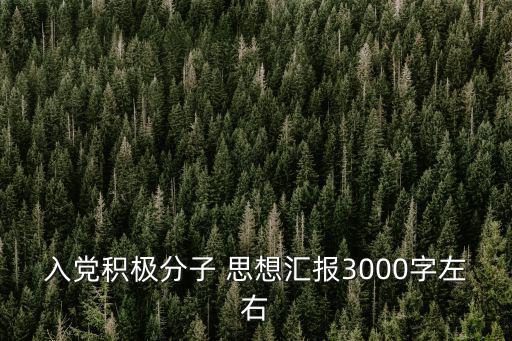 入黨積極分子 思想?yún)R報(bào)3000字左右