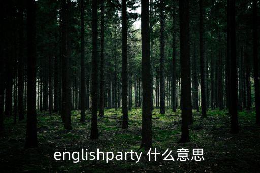 派對英文，englishparty 什么意思