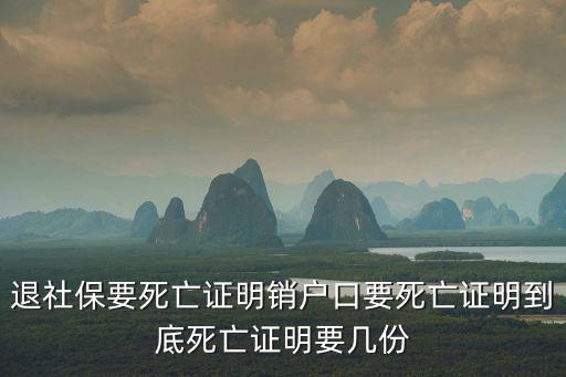 退社保要死亡證明銷戶口要死亡證明到底死亡證明要幾份