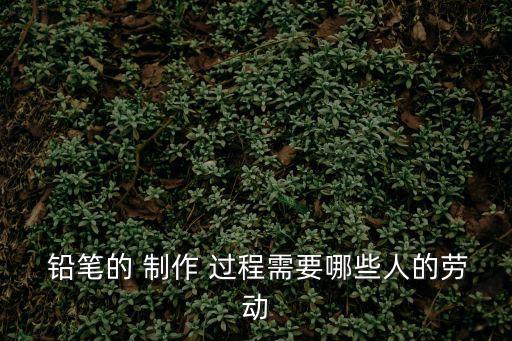  鉛筆的 制作 過程需要哪些人的勞動