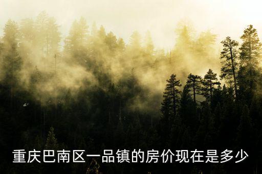 重慶巴南區一品鎮的房價現在是多少