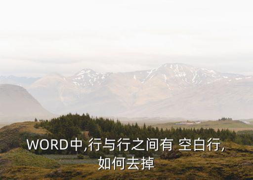 WORD中,行與行之間有 空白行,如何去掉