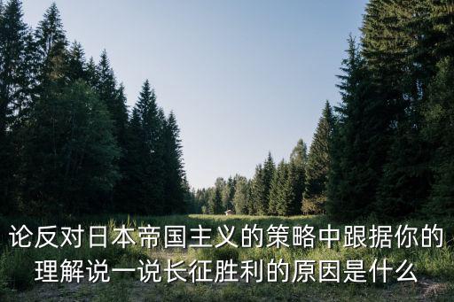 論反對日本帝國主義的策略中跟據你的理解說一說長征勝利的原因是什么